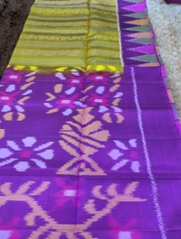 Pure  Handloom Kanchi Ikkat - Olive
