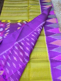 Pure  Handloom Kanchi Ikkat - Olive