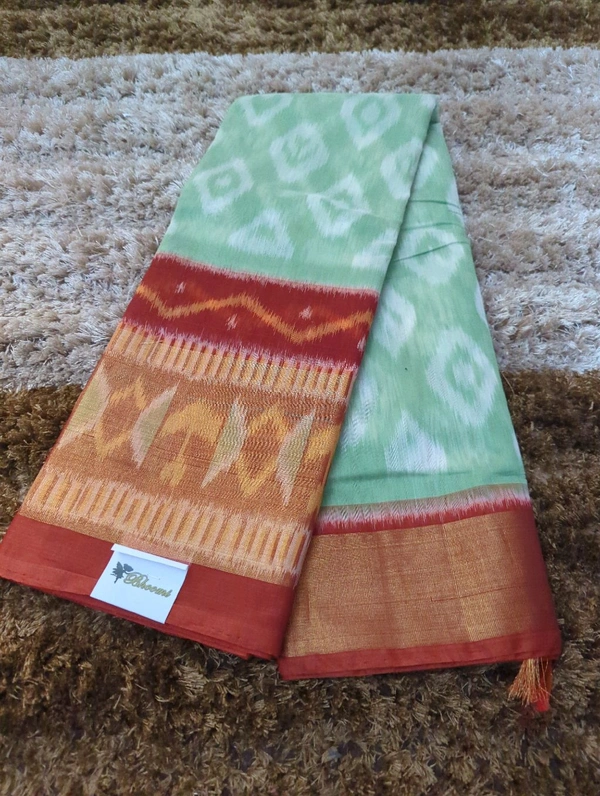 Pure Merchandised Ikkat Cotton  - Snowy Mint