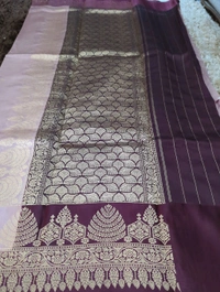 Pure Handloom Raw Mango Pattu - Morocco Brown