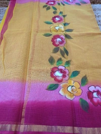 Pure Cotton Kota Block Print - Gold