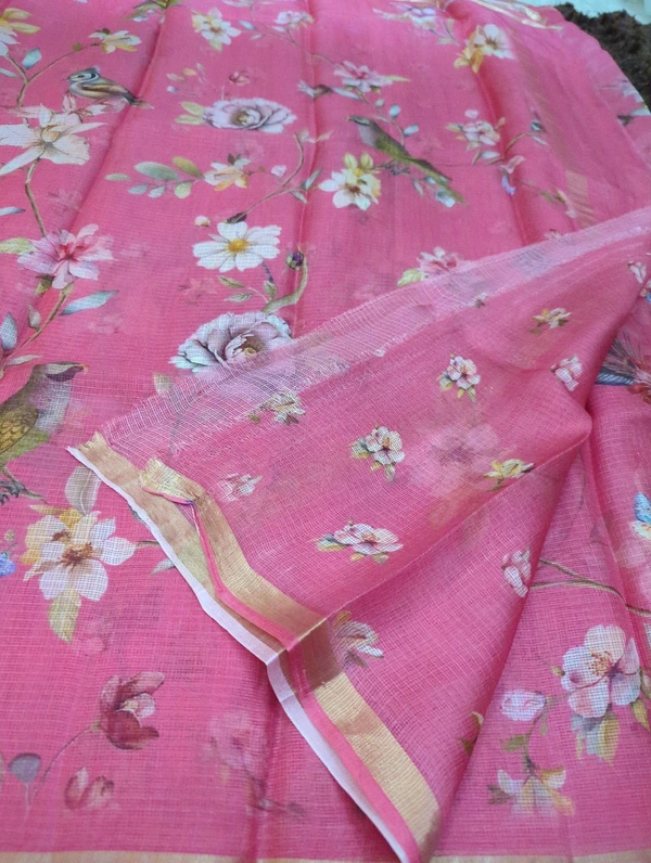 Pure Silk Kota Digital  - Wild Watermelon