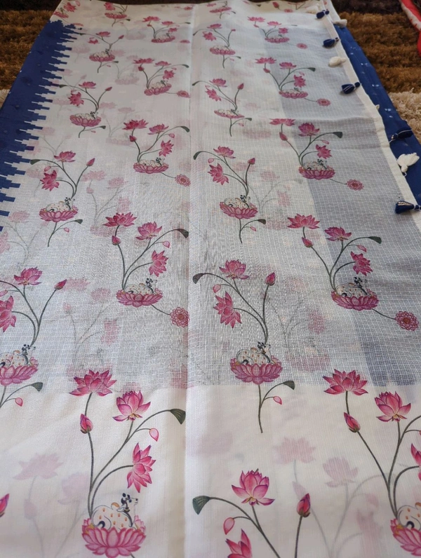 Pure Silk Kota Digital  - Blue