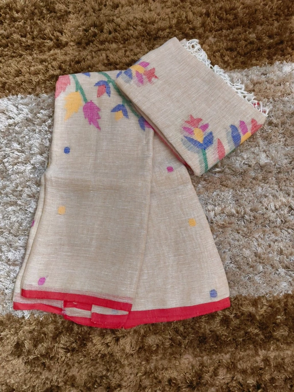 Pure Handloom Lenin suit  - Bone
