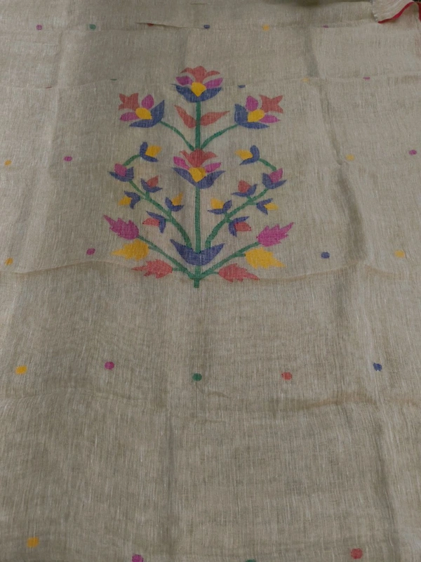 Pure Handloom Lenin suit  - Bone