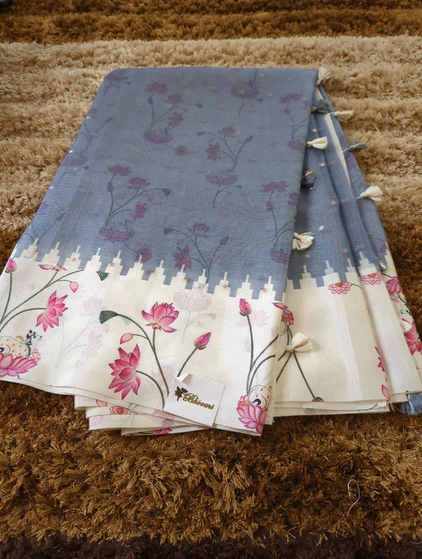 Pure Silk Kota Digital  - Gray