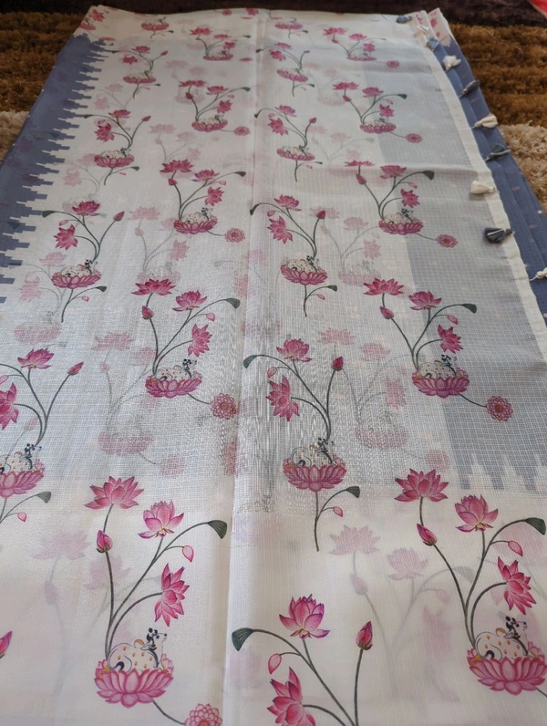 Pure Silk Kota Digital  - Gray