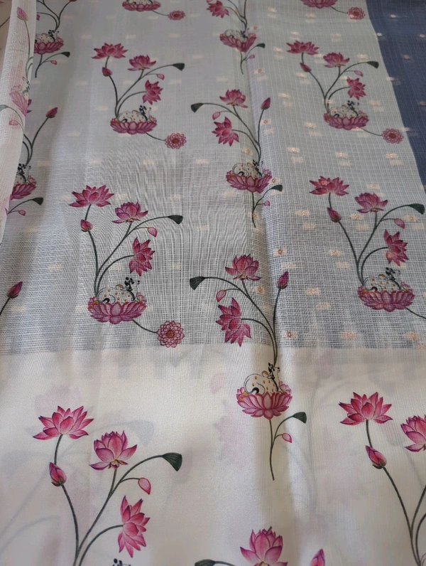 Pure Silk Kota Digital  - Gray
