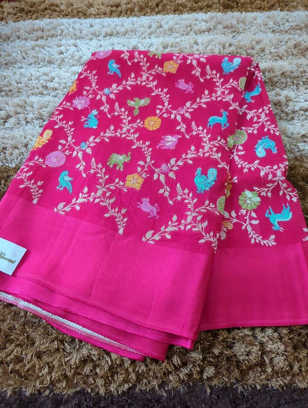 Pure Tussar Georgette  - Blush Pink 2