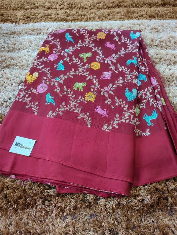 Pure Tussar Georgette  - Blush Pink 4
