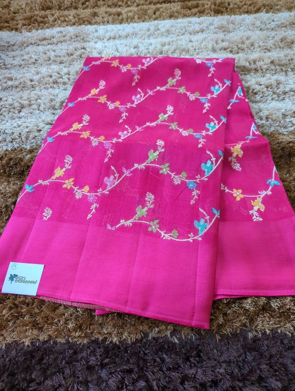 Pure Tussar Georgette  - Blush Pink 9