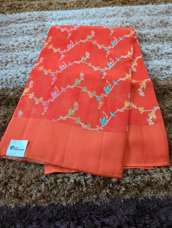 Pure Tussar Georgette  - Blush Pink 10