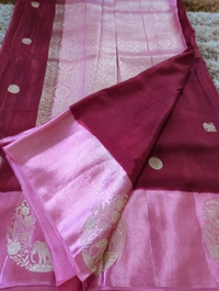Pure Tusser Raw Mango  - Maroon