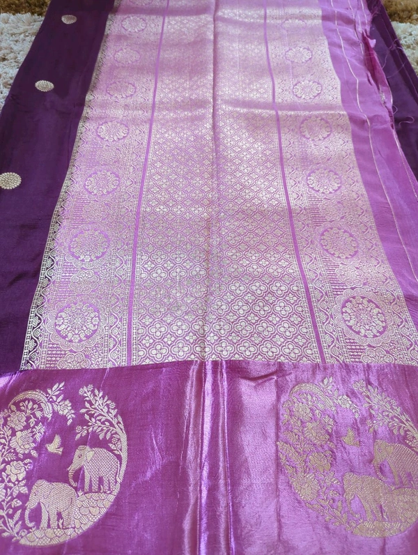 Pure Tusser Raw Mango  - Purple