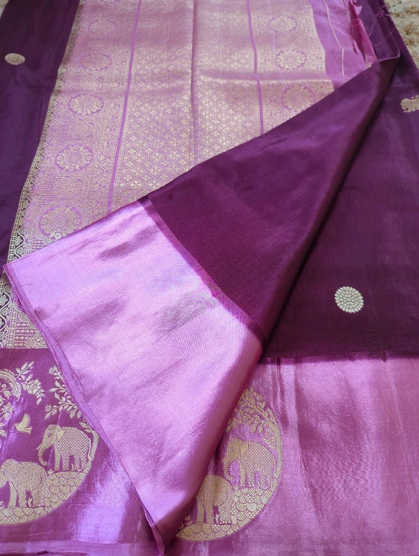 Pure Tusser Raw Mango  - Purple