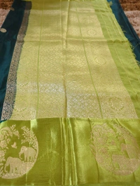 Pure Tusser Raw Mango  - dark green