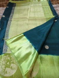 Pure Tusser Raw Mango  - dark green
