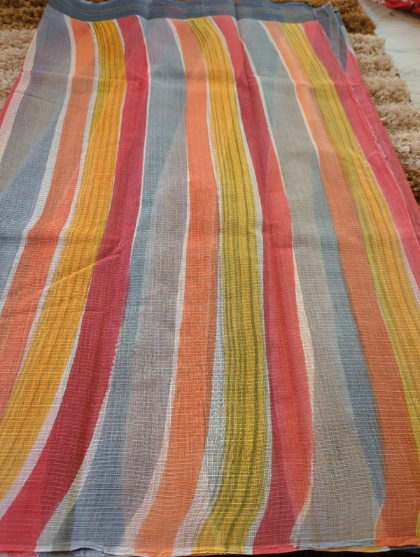 Pure Cotton Kota Block  - White 5