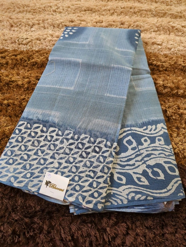 Pure Cotton Kota Block  - White 10
