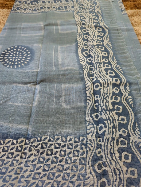 Pure Cotton Kota Block  - White 10