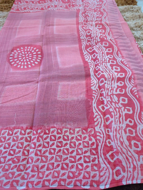 Pure Cotton Kota Block  - White 11
