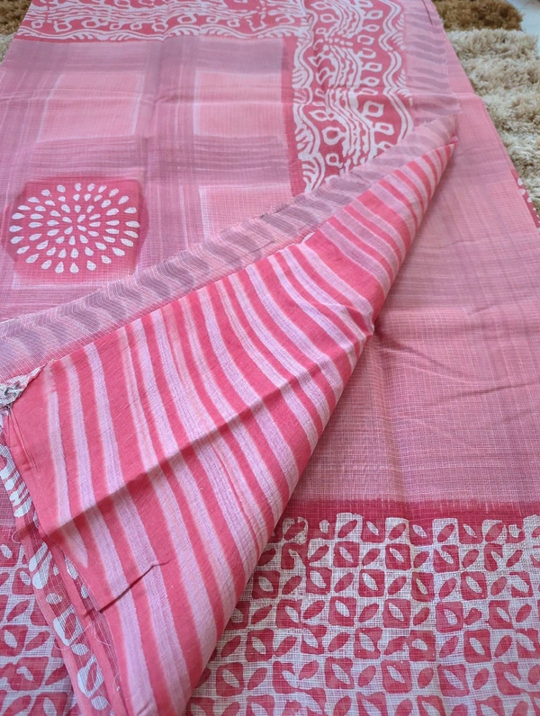 Pure Cotton Kota Block  - White 11