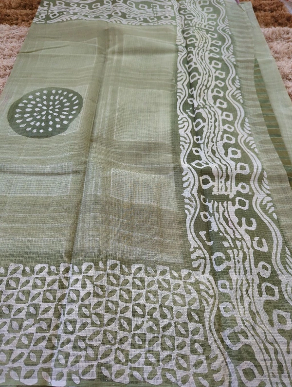 Pure Cotton Kota Block  - White 12