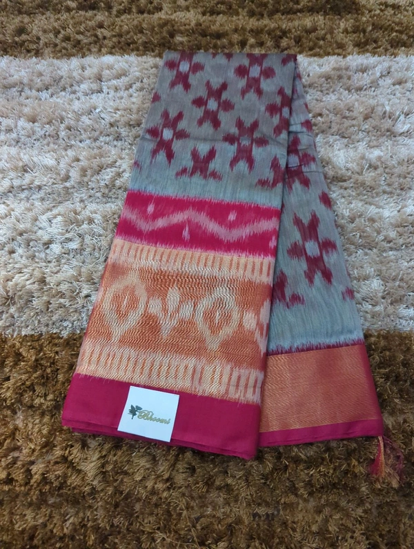 Pure Merchandised Ikkat Cotton  - Gray