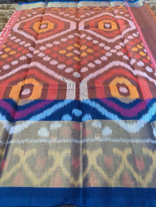 Pure Merchandised Ikkat Cotton  - Red