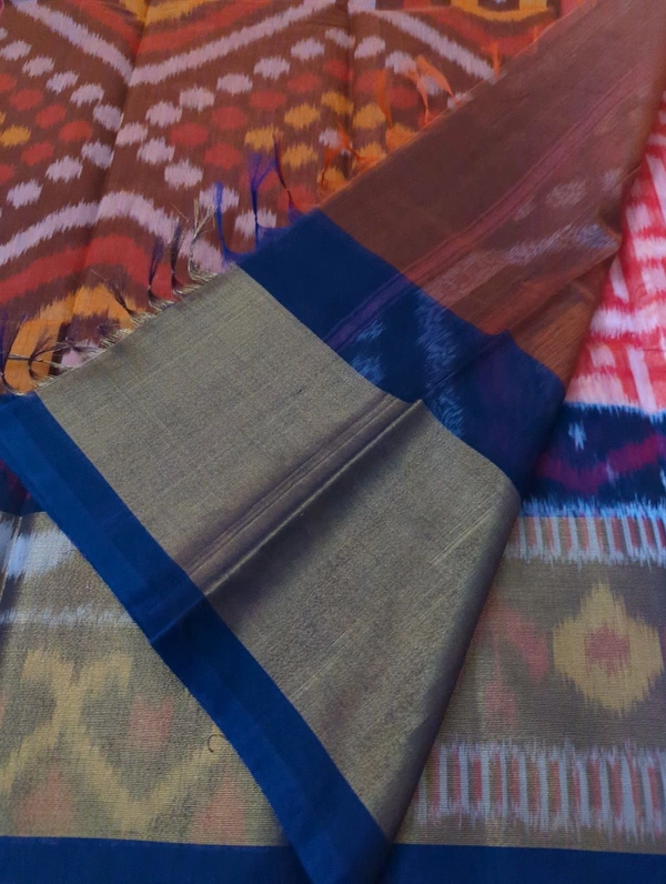 Pure Merchandised Ikkat Cotton  - Red