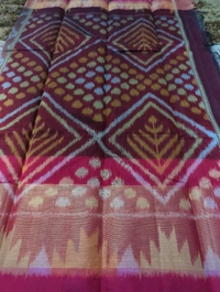 Pure Merchandised Ikkat Cotton  - Brown