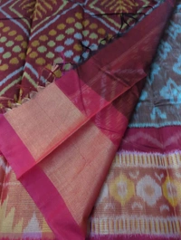 Pure Merchandised Ikkat Cotton  - Brown