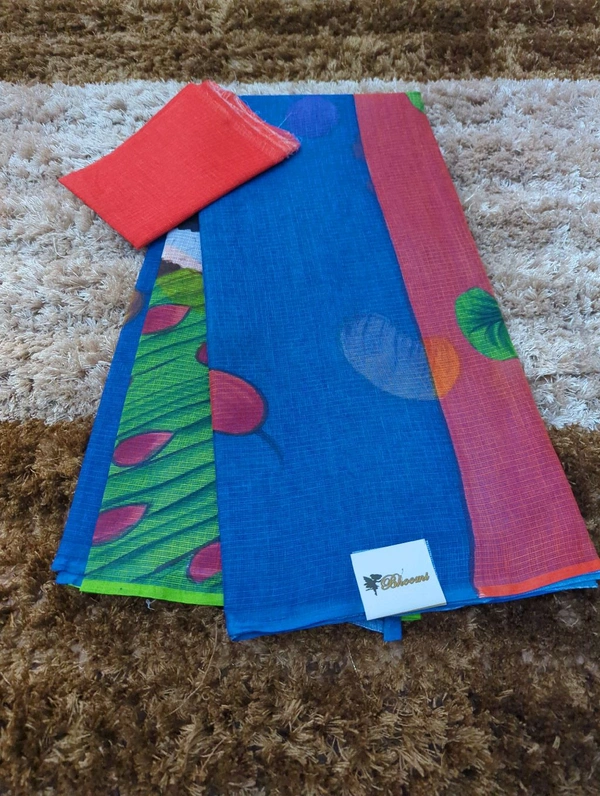 Pure Double Cotton Kota  - Blue