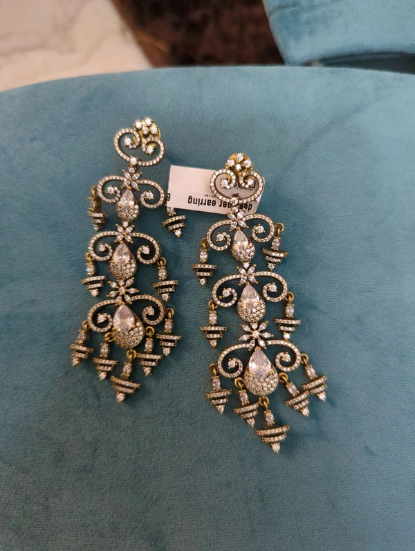 Designer Earrings  - Vz, White