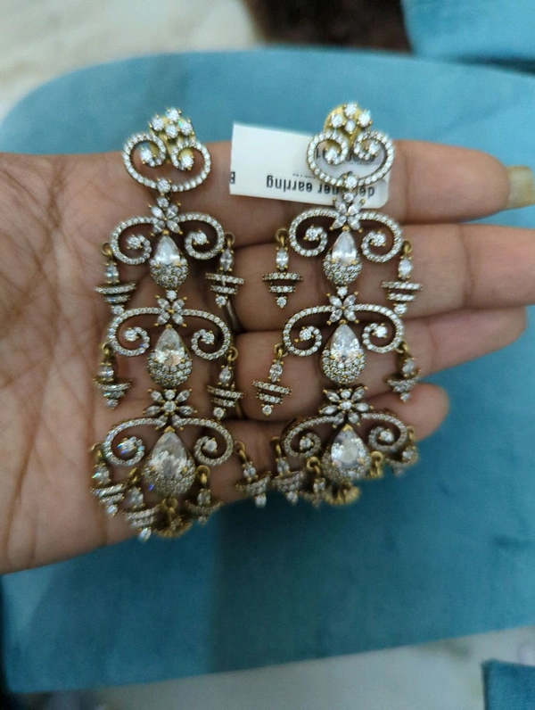 Designer Earrings  - Vz, White