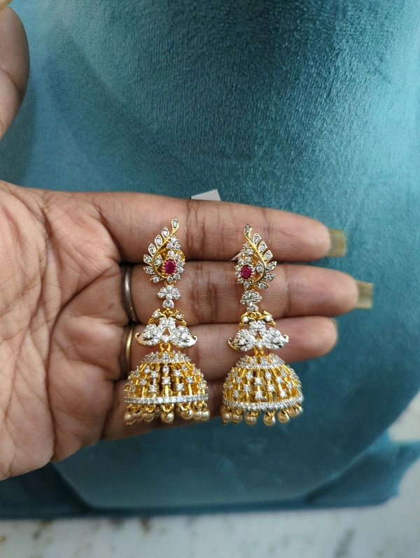 Diamond Copy Earrings  - Vz, Red