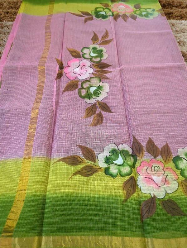Pure Cotton Kota Block Print - Blush Pink