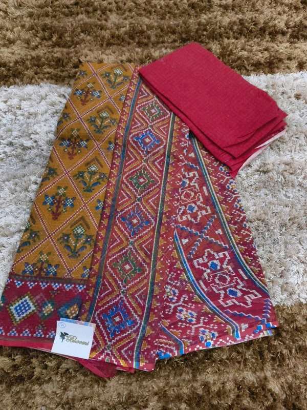 Pure Cotton Kota Block - Web Orange 4