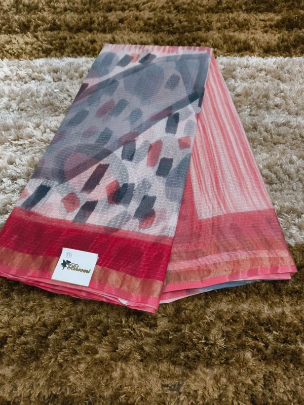Pure Cotton Kota Block  - Red 3