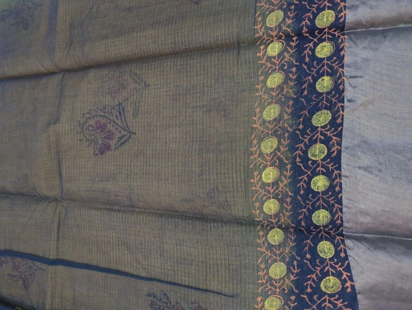 Pure Cotton Kota Block - Gold