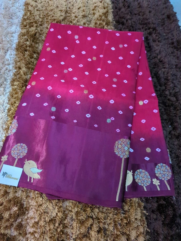 Pure Tusser RAW Mango  - Maroon