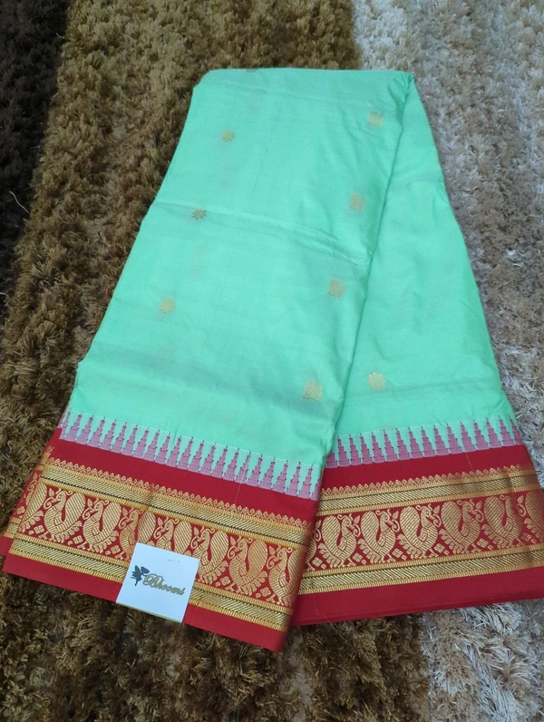 Pure Handloom Narayanpet Pattu  - Jungle Mist
