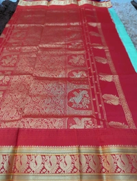 Pure Handloom Narayanpet Pattu  - Jungle Mist