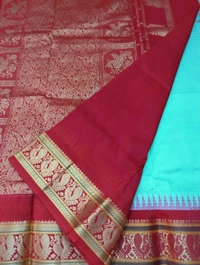 Pure Handloom Narayanpet Pattu  - Jungle Mist