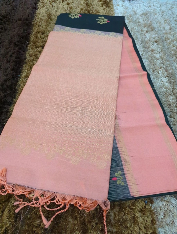 Pure Handloom Soft Silk  - dark green