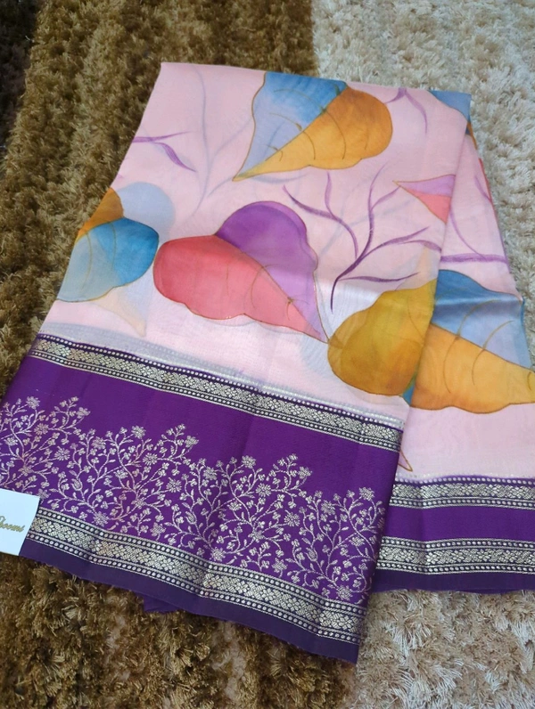 Pure Tussar Raw Mongo  - Purple