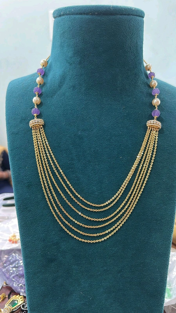 Chandraharam with real katbooja beads - 1 Week Dispatch Time
