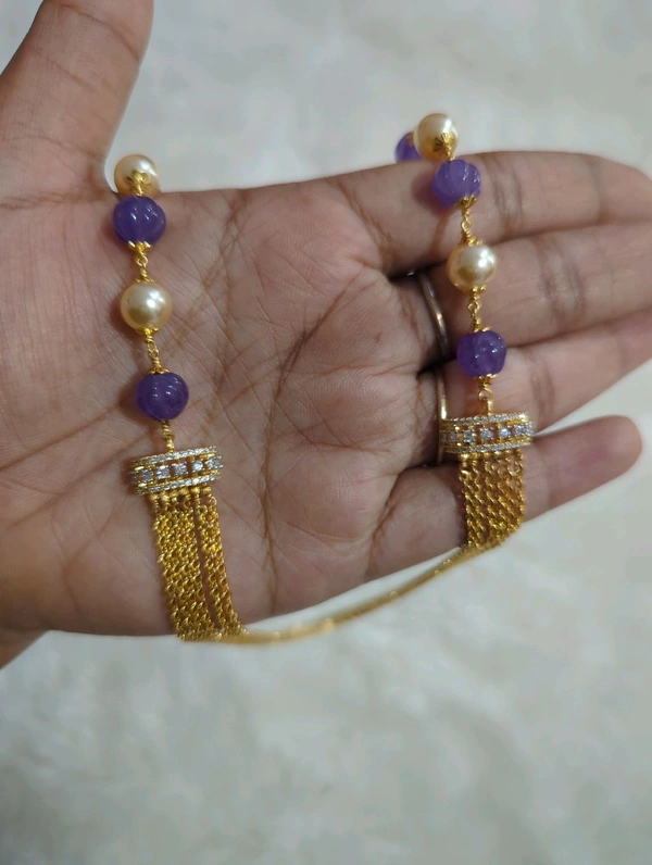 Chandraharam with real katbooja beads - 1 Week Dispatch Time