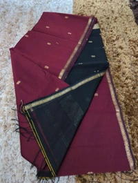 Pure Handloom Maheswari - Maroon
