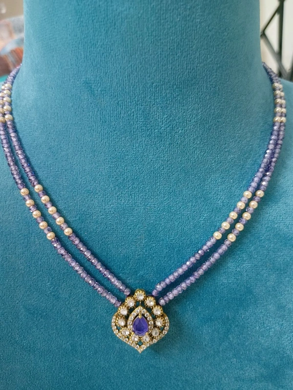 Real Cz S With Victorian Pendent  - violet